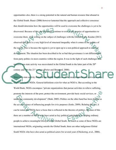 Non-Governmental Organisations as Major Political Actors