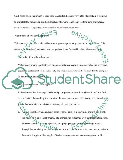 Pricing essay example picture