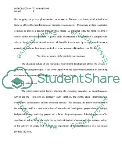 Introduction to Marketing