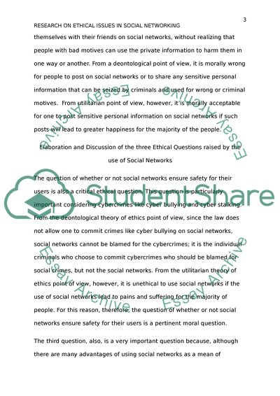 Ethical Issues in Social Networking