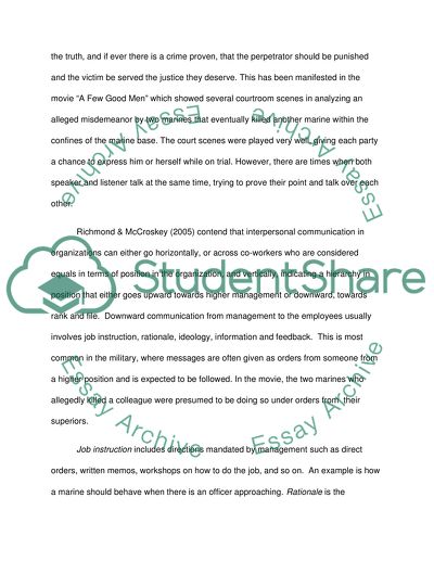 The Intricacies of Communication: A Few Good Men