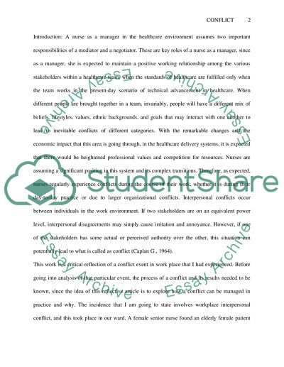 Conflict within Nursing Work Environment