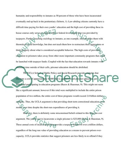 Prisoners Should Not Receive an Education