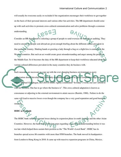 International Culture and Communication