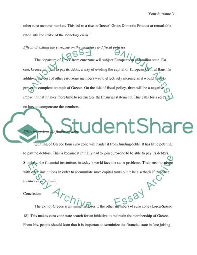 Financial Crisis in Greece