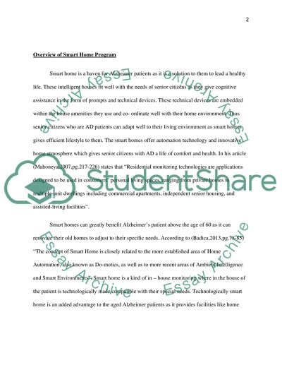 Smart House for Senior with Alzheimer