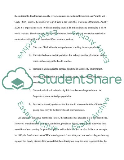 Social analysis of urban experience and sustainable tourism
