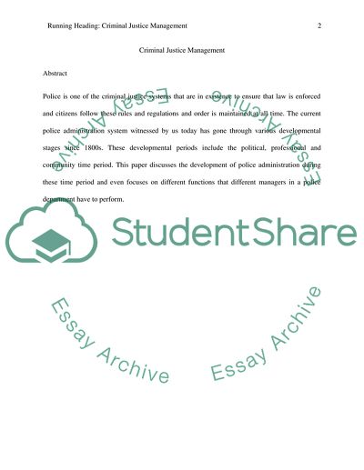 Prepare an 11 page on criminal justice management and administration