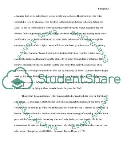 Hitlers Table Talk, 1941-1944