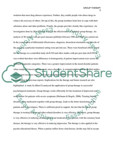 The Effectiveness of Group Therapy