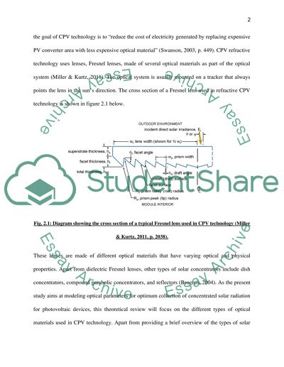 Theoretical review in optical materials used in Concentrating Photovoltanic (CPV) Technology