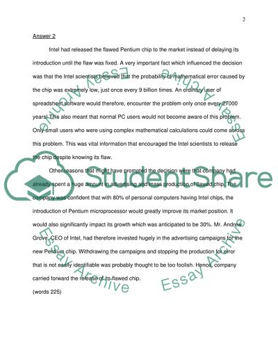 Intel discussion questions