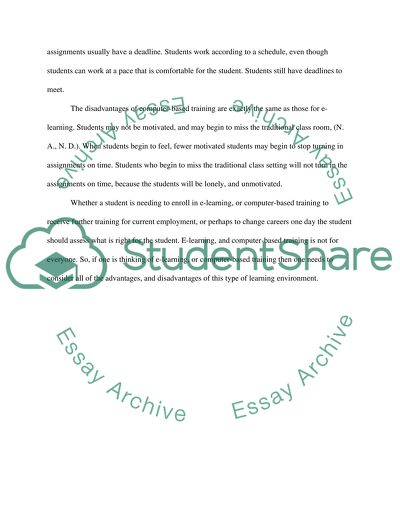 E-Learning and Computer-Based Training