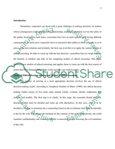 The Use of Ethical Decision-Making Model