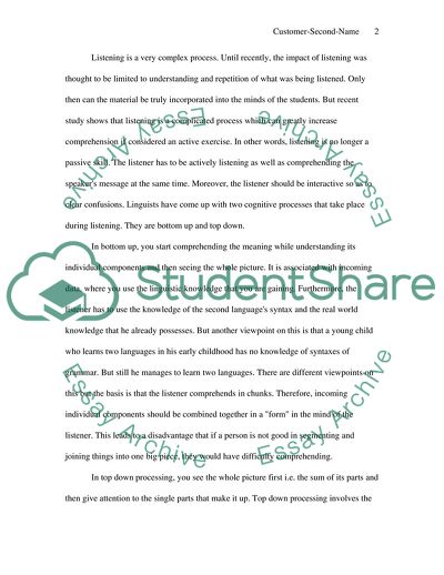 Listening: Processes and Factors in Considering Listening Activities