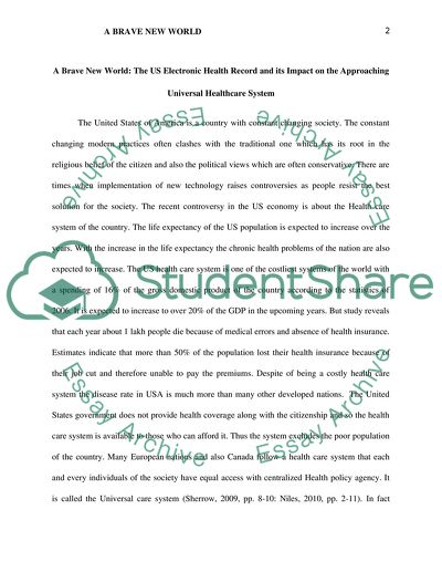 The US Electronic Health Record and its Impact on the Approaching Universal Healthcare System