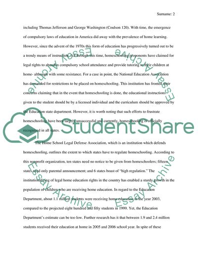 Assessments of Homeschooled Children