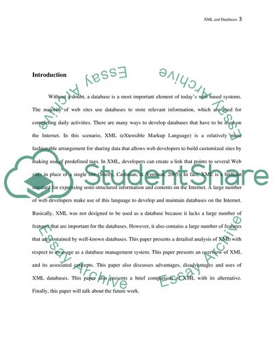 XML as Databases - Advantages and Concerns