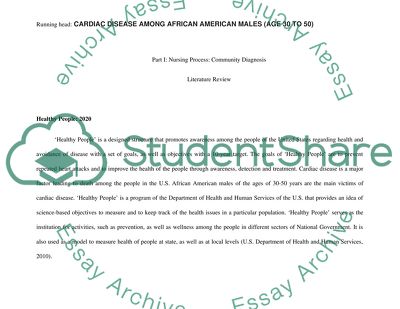 Cardiac Disease among African American Male, Age 30 to 50