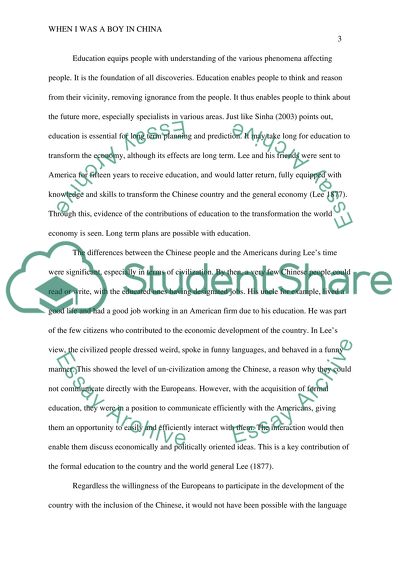 Analysis of When I Was a Boy in China