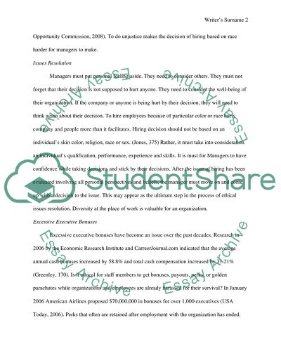 Authentic Assessment Project (AAP) - Organizational Ethics Issues