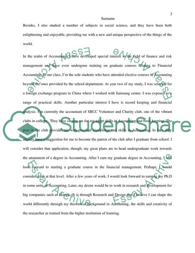 My Experience of a Course in Accounting