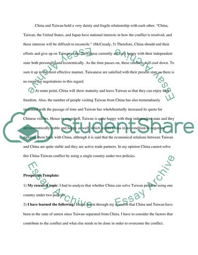 Can china solve Taiwan problem using one country under two policy