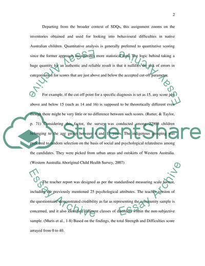 Effectiveness of the Strengths and Difficulties Questionnaire in Measuring Behavior