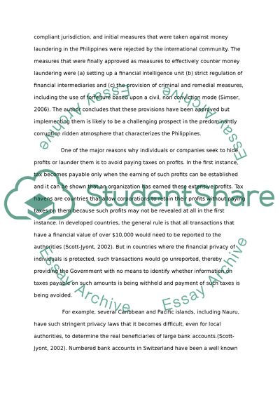 Examples of Money Laundering