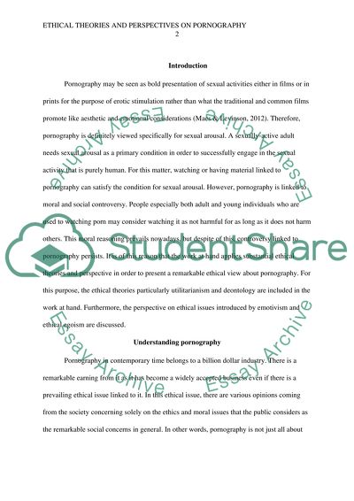 Ethical Theories and Perspectives on Pornography