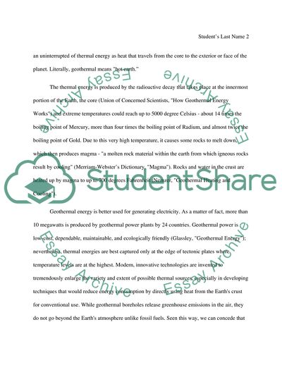 Application And Environmental Impact Of Geothermal Energy