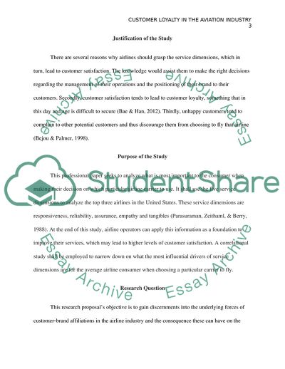 Customer Loyalty in Aviation Industry