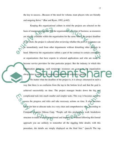 Project Management analyze the relationship among organizational culture, project structure
