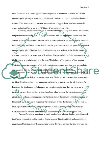 Just War Theory and Christian Attitude towards Peace and Conflict Introduction