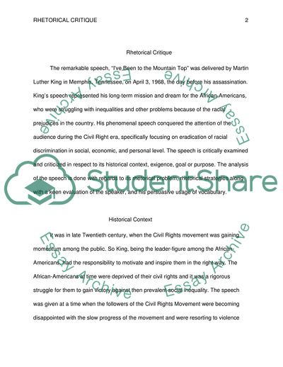 Ive Been to the Mountain Top by Martin Luther King