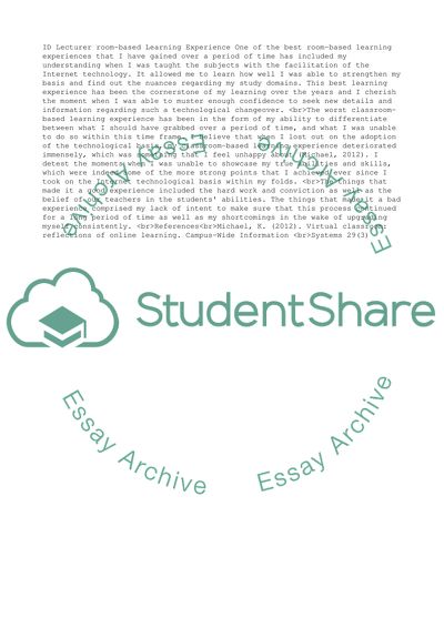 Classroom-based Learning Experience