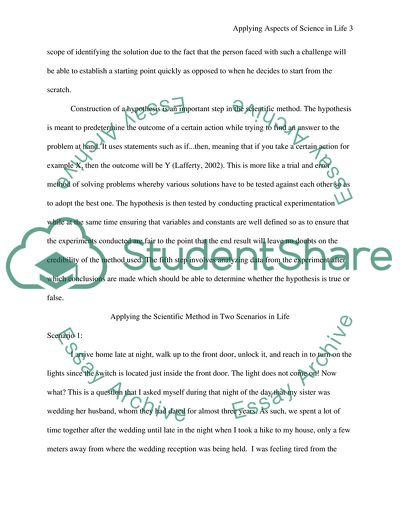 Applying Aspects of Science in a Daily Life