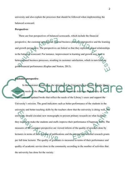 Balanced Scorecard in a University
