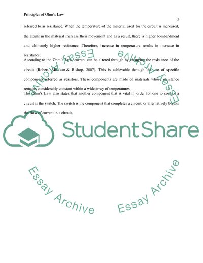 Principles of Ohms Law