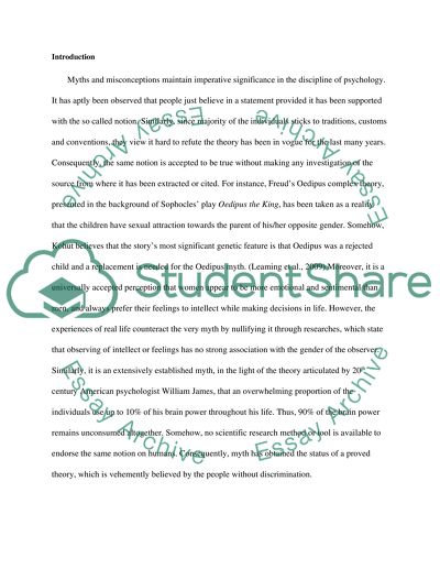 Significance of Myths and Misconceptions in the Discipline of Psychology