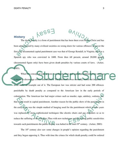 The Death Penalty as a Form of a Penalty