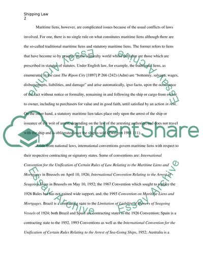 Shipping Law , contact and disputed