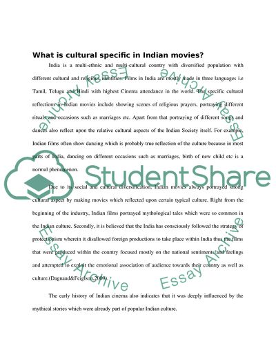 Cultural Specific in Indian Movies