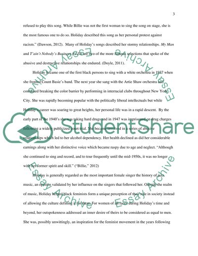 Jazz Singer Billie Holiday