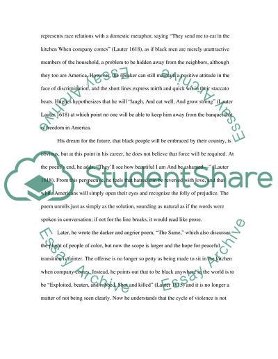 Langston Hughes Poems Analysis