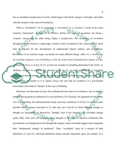 The American Revolution: Revolution in Mind and Body