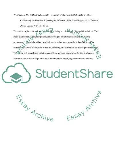 Police-Community Partnerships