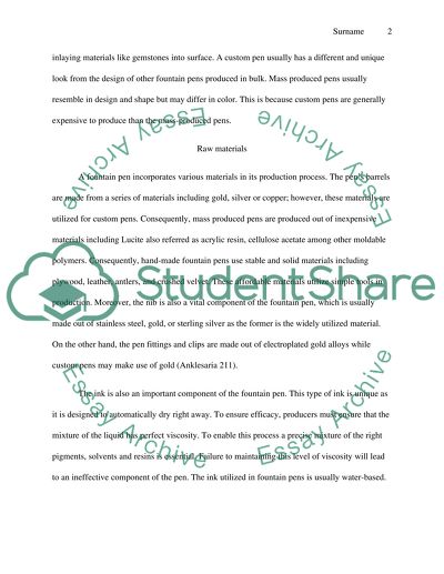 A Commodity Chain for a Fountain Pen