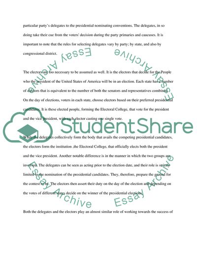 Delegates and Electors in the United States