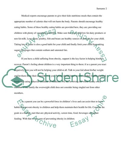 Preventing Childhood Obesity